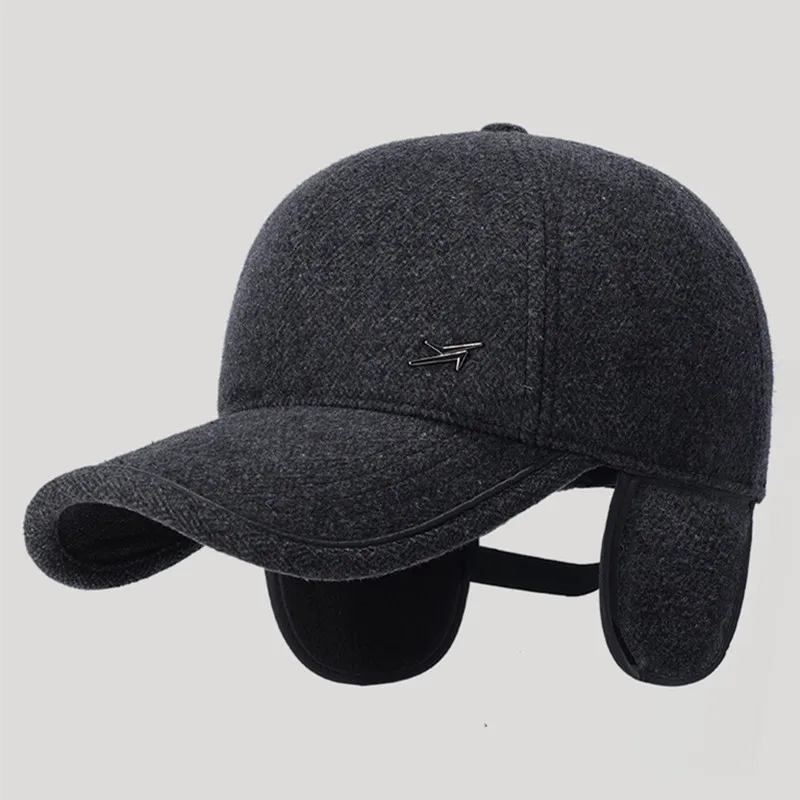 New Winter Fleece-lined Fluffy Thickened Baseball Caps For Men Woolen Warm Coldproof Earmuffs Hats Men's Cap gorras 모자 кепка