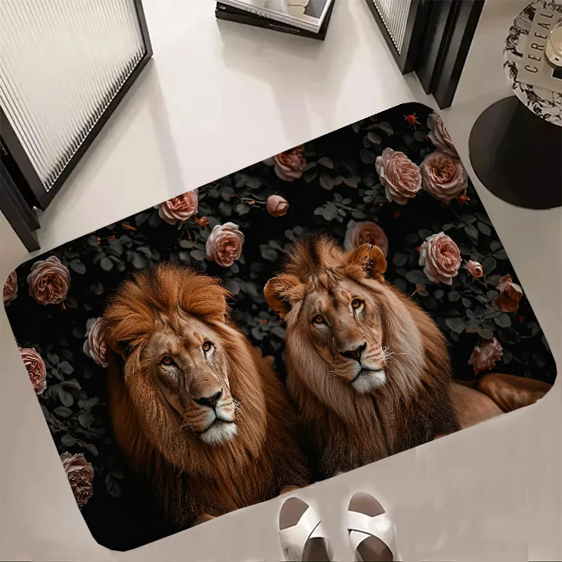 

Lion Love Non Slip Carpet for Kitchen Rug for Bed Room Mats Bath Mat Balcony Entrance Door Doormat Super Absorbent Bathroom Rug