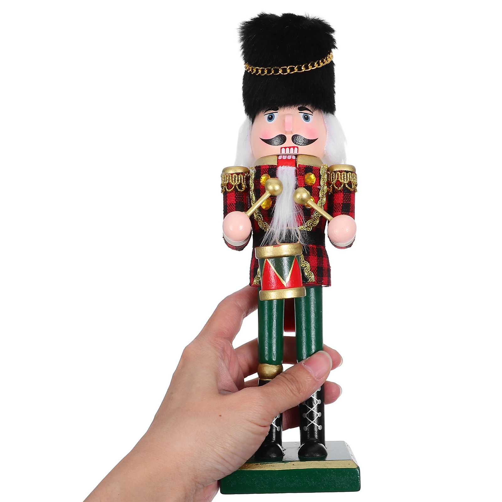 

Wooden Nutcracker Soldier Decoration 25cm Christmas Figurine Classic Ornaments Traditional Statue Sturdy Craftsmanship