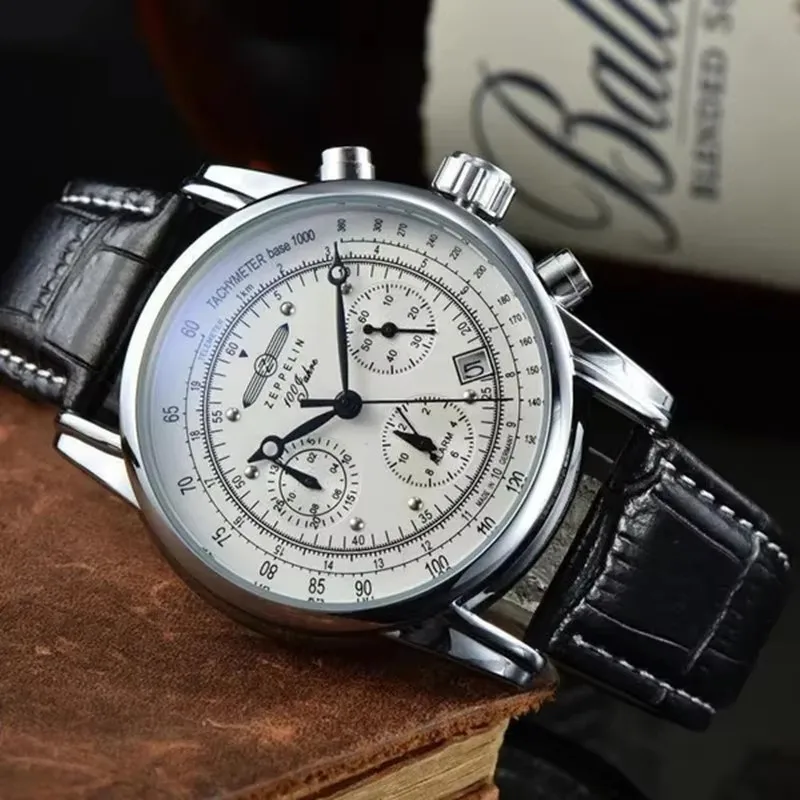 2026 Zeppelin Luftschiff Gedenk-Herrenuhr mit Automatikwerk, Retro-Business-Zeitmesser