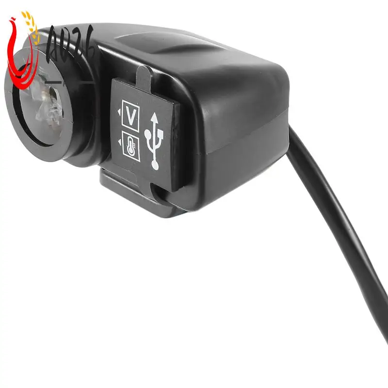 

A026-1 PCS Car Charger Voltage And Temperature Gauge Digital Display One For Two Dual USB Fast Charge Universal Black