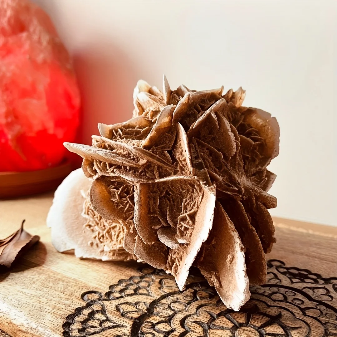 

1pc Natural Desert Rose Quartz Mineral Specimen - Bohemian Style Crystal Cluster with Vibrant Mineral Formation