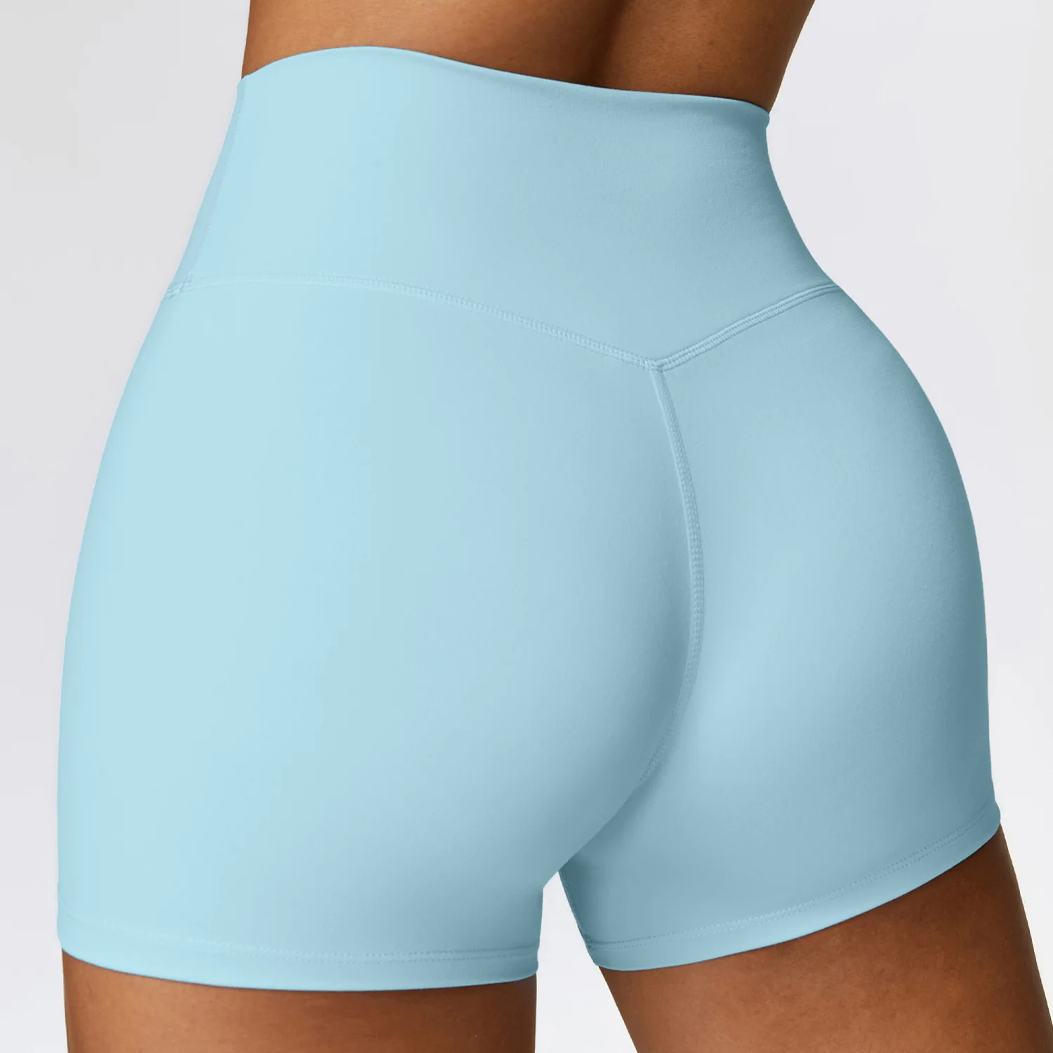 Women's Solid Color Yoga Shorts High-waisted Hip-lifting Tight Yoga Fit Abdominal Hip Lifting Sports Fitness Yoga Clothing 2024