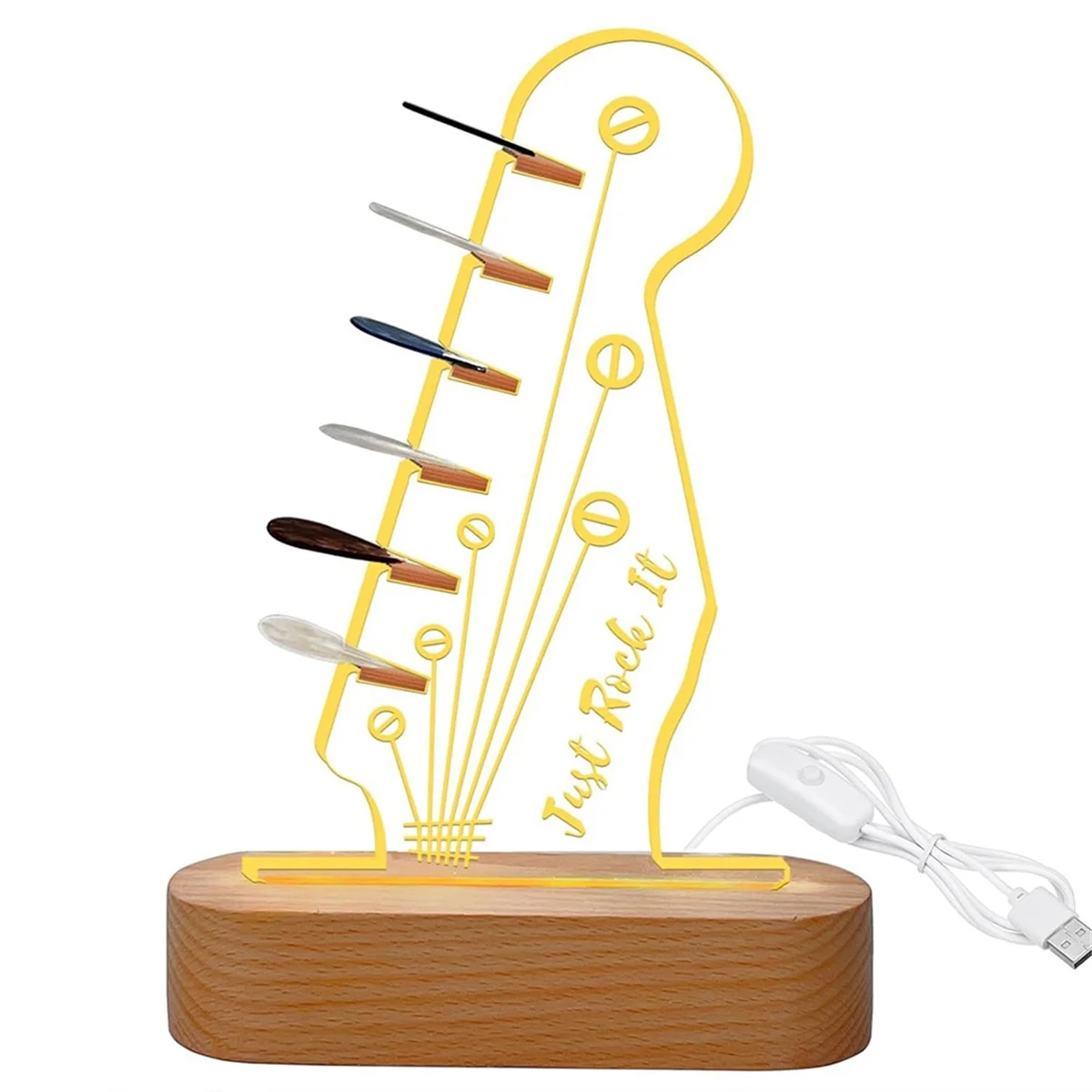

A89E-Guitar Pick Display,Luminous Pick Storage Rack,for Acoustic Electric Bass Ukulele Violin Oval Base