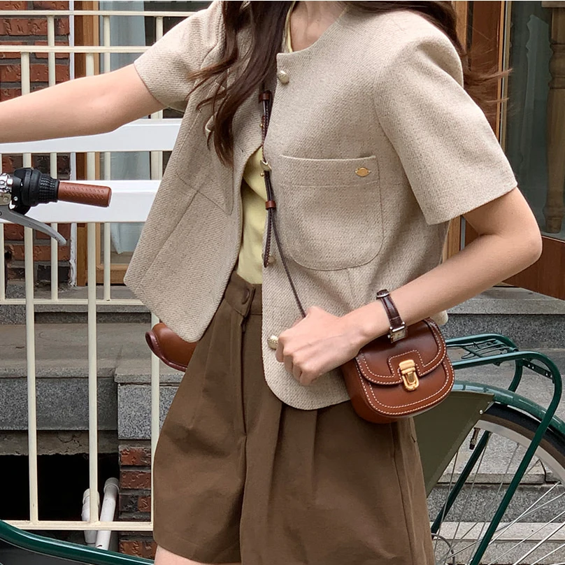 2026 Summer New Chic Korean Style Fashionable Versatile Retro Design Quality Single Button Coat Loose Fit Women's Suit Jacket