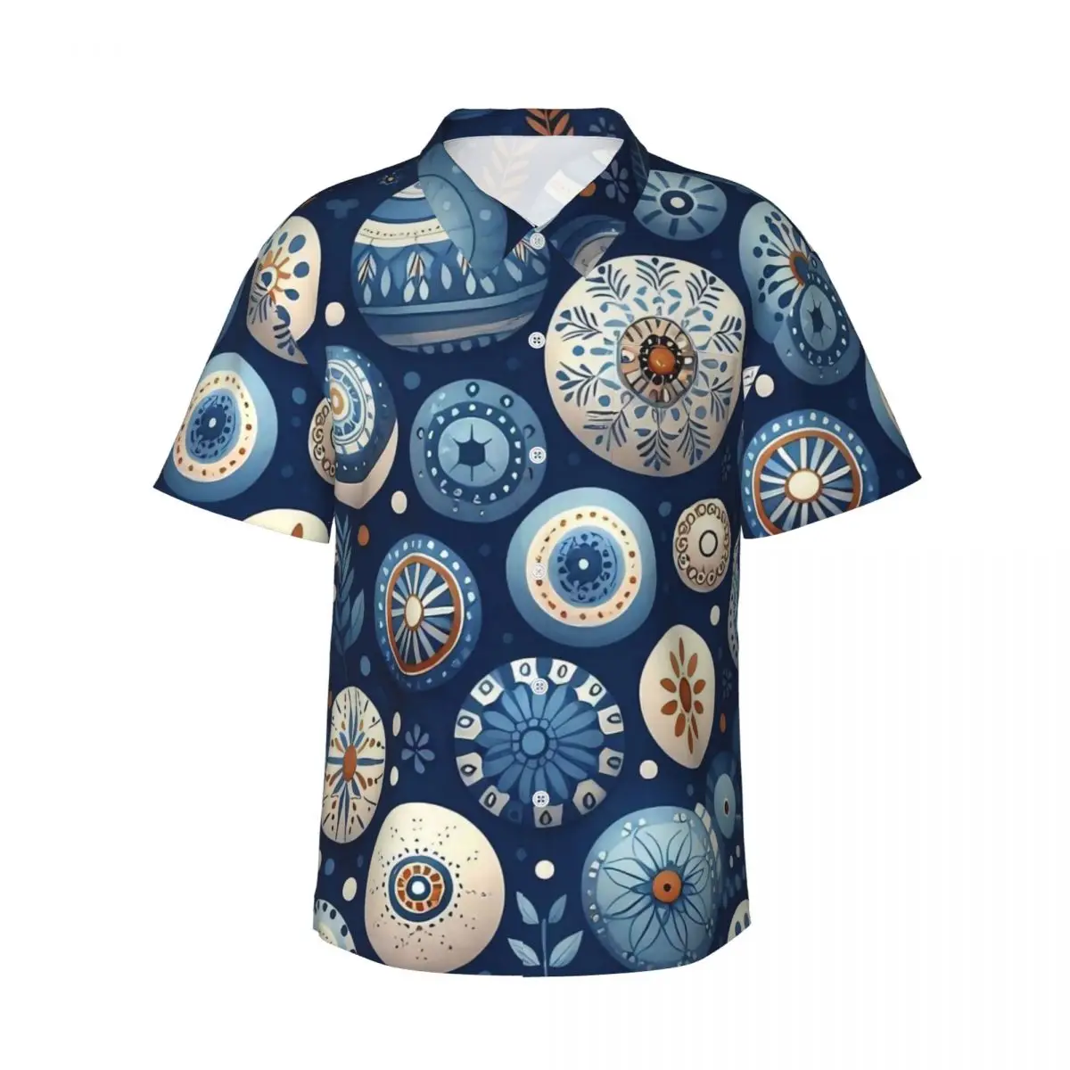 

Пляжная рубашка с цветочным принтом в народном стиле, летние повседневные рубашки с винтажным принтом, мужские блузки в стиле ретро, уличная одежда с короткими рукавами, дизайнерская одежда