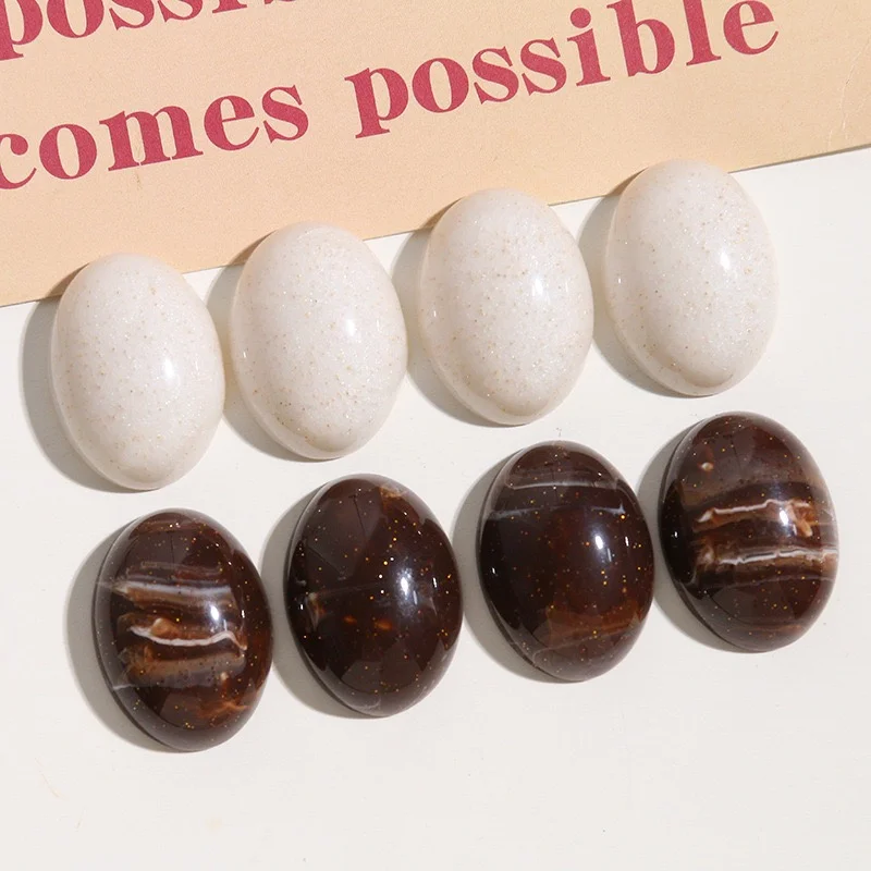 

Wholesale 50pcs/lot 32*24mm color print geometry ovals shape resin cabochon beads diy jewelry garment hair accessory