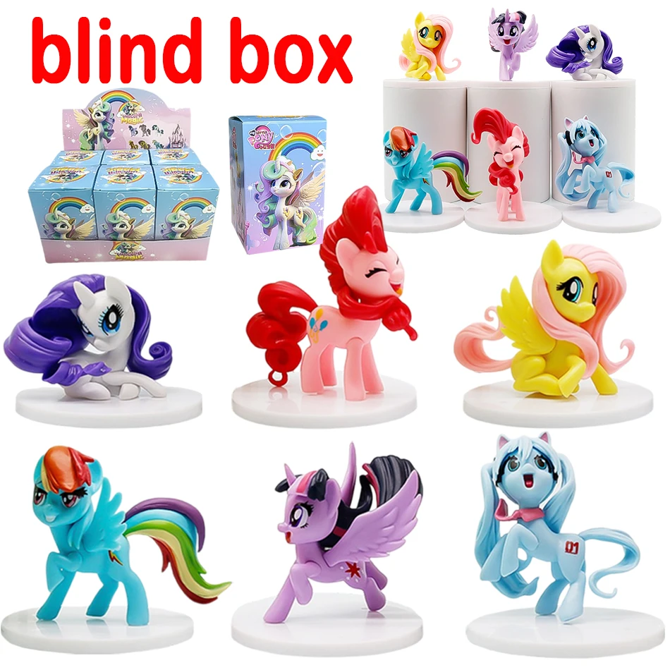 

1-6pcs My Little Poni Action blind box Figures Toy Cartoon Anime Model Doll Room Decoration Birthday Gift for friend/classmate