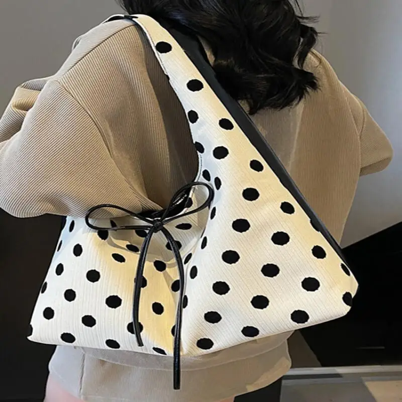 

Spot Bow Leather New Style Crossbody Bag Handheld Zipper Fashion Autumn Collection Trend Wear-Resistant Waterproof Storage Bag