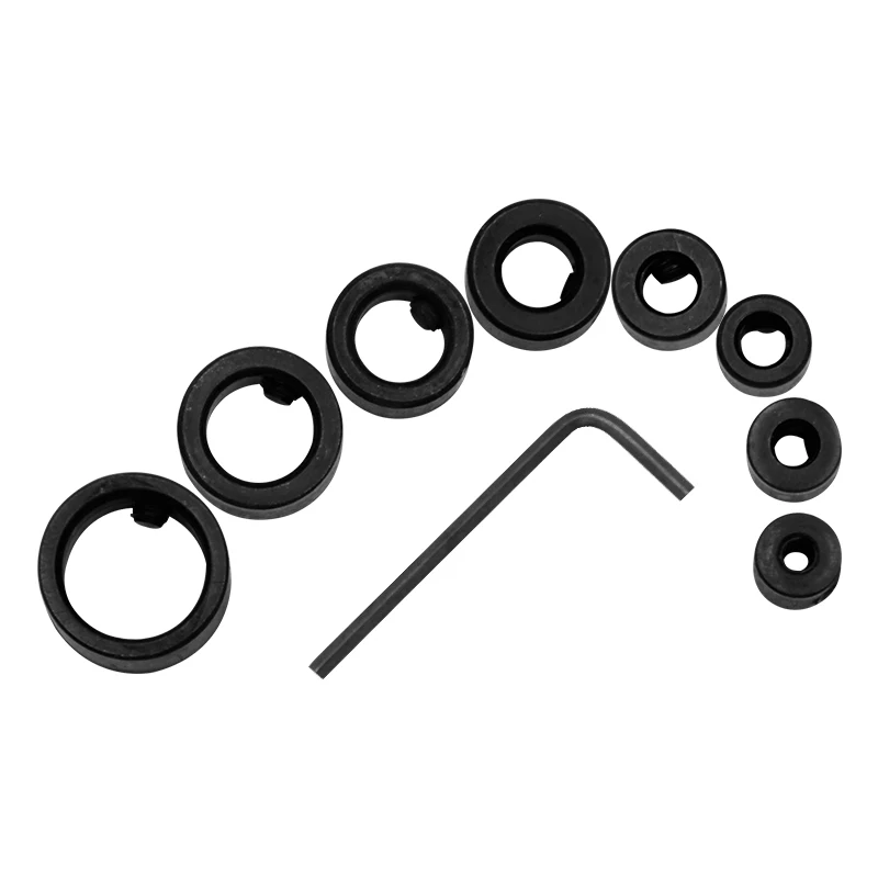 Woodworking screw clamp drill bit adjusting tool with small wrench set 8pcs drill bit limit ring 3-16mm Setting circles