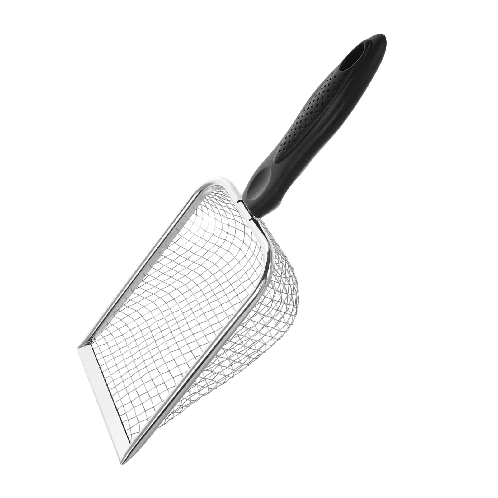 

Stainless Steel Beach Sand Shell Shovel Fine Mesh Metal Scoop Litter Cleaner Reptile Substrate Corner Scoop Silver