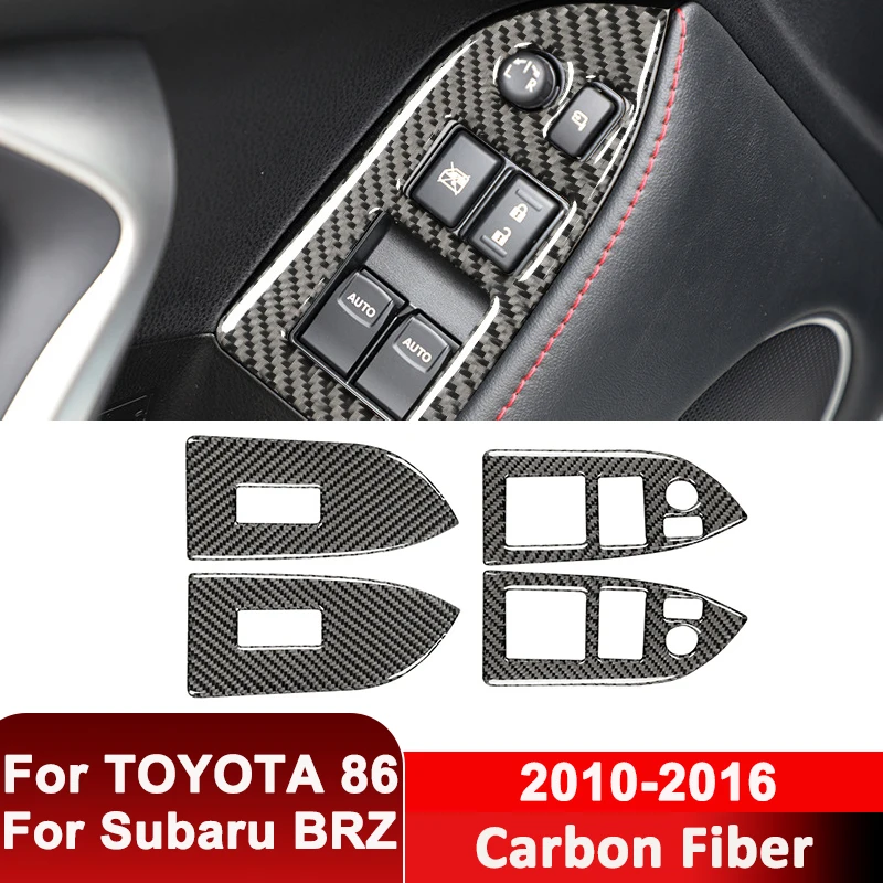 

For TOYOTA 86 For Subaru BRZ 2010-2016 Carbon Fiber Car Door Window Lifter Control Panel Armrest Pad Decorative Sticker