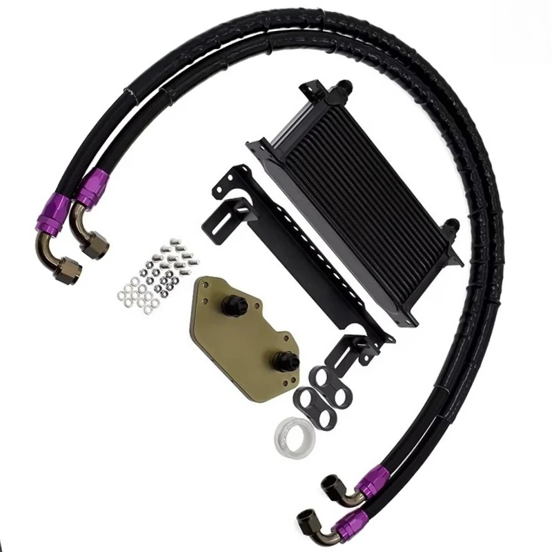 

Guaranteed EA837 Engine Oil Cooler Kit for Audi A4L A5 A6 S3 S4 Q7 B8 C7 V6 3.0T 15 Rows Oil Radiator Cooler Kit