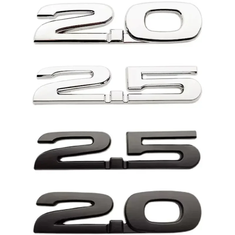 3D Metal 2.0 2.5 Letters Car Fender Emblem ReverTrunk Badge Sticker For Mazda 3 6 Axela CX5 CX7 MX5 Chrome Black Accessories