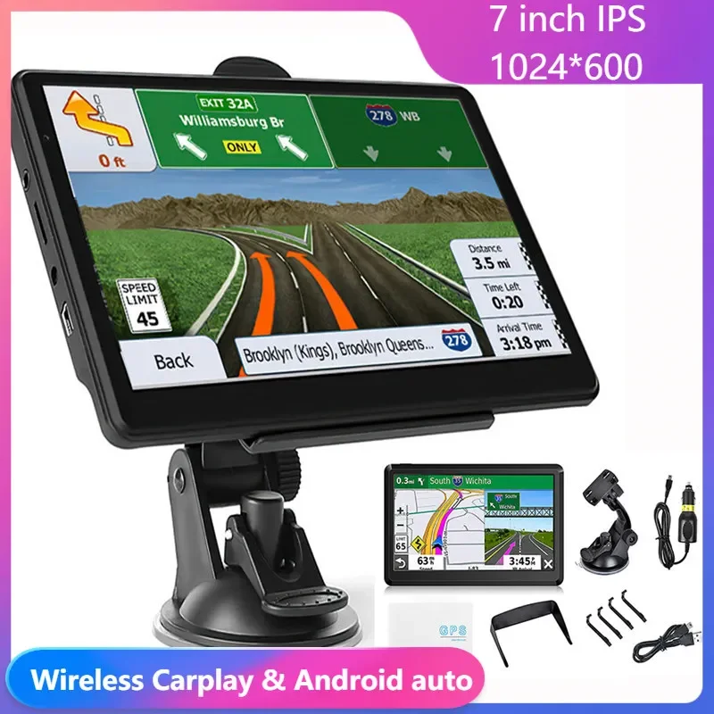 7 Inch Car GPS Navigation Car Radio Multimedia Video Player Touch Screen Wireless Apple CarPlay Tablet Android Stereo Bluetooth