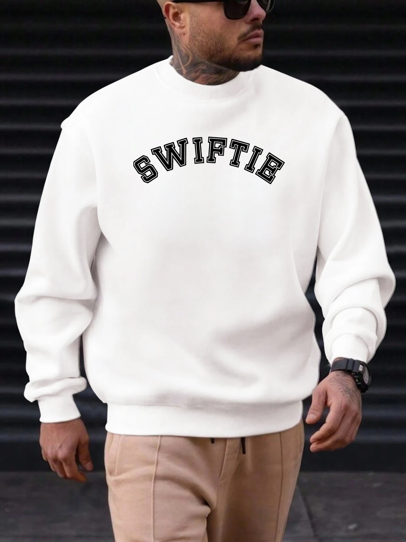 

Men's Cotton Round Neck Sweatshirt SWIFTIE Pattern Printing 2025 New Trending Fashion Casual High Quality Top Clothing