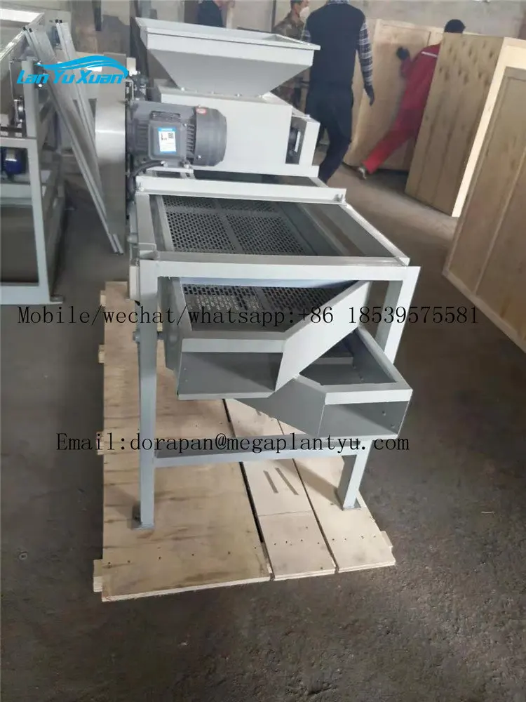 Factory Price Almond Dehulling Apricot Kernels Cracking Shell Separating Machine Palm Nut Breaking Machine