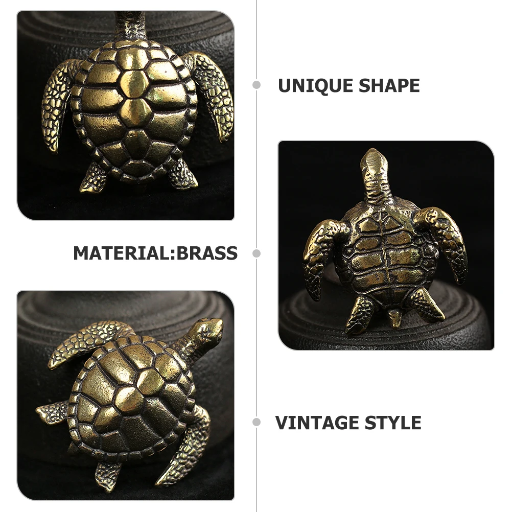 Brass Turtle Decoration Ornament Retro Home Office Statue Craft Small Space Model Desktop Tortoise Decorative Figurine