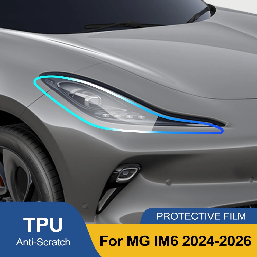 

Предварительно нарезанная защитная пленка из ТПУ для фар MG IM6 2024-2026, дымчато-черная, глянцевая, антицарапийная, виниловая, для защиты автомобиля, аксессуары для авто
