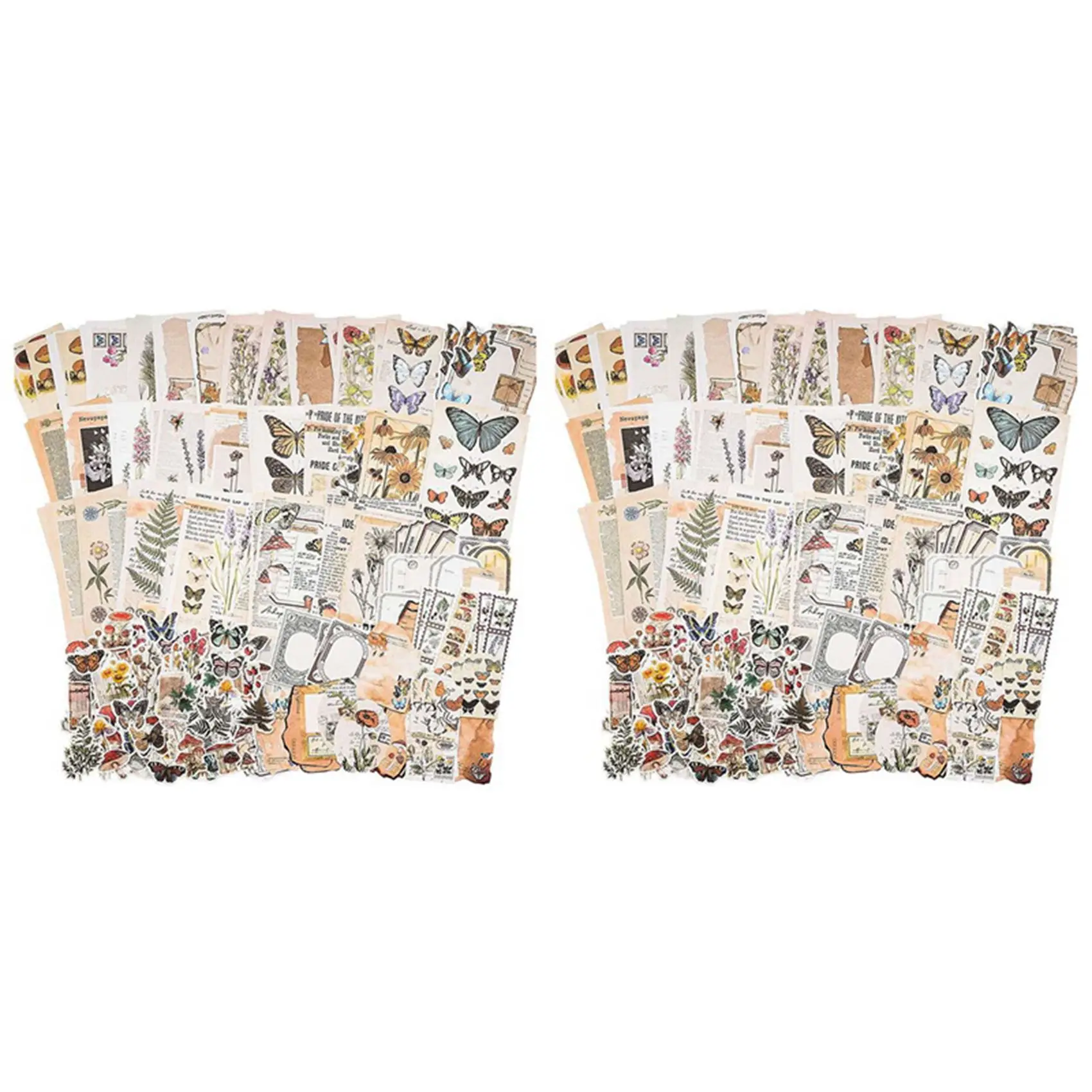 Vintage Scrapbook Supplies Pack (400 Pcs) For Art Journaling Junk Journal Planners DIY Paper Stickers (B)