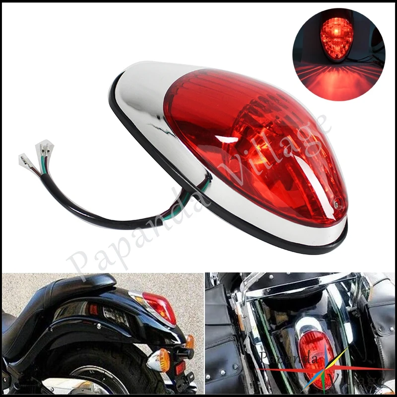 Motorcycle Rear Running Stop Brake Taillight Red Lamp Universal For Honda Shadow VLX400 Magna250 Yamaha Suzuki Kawasaki Chopper