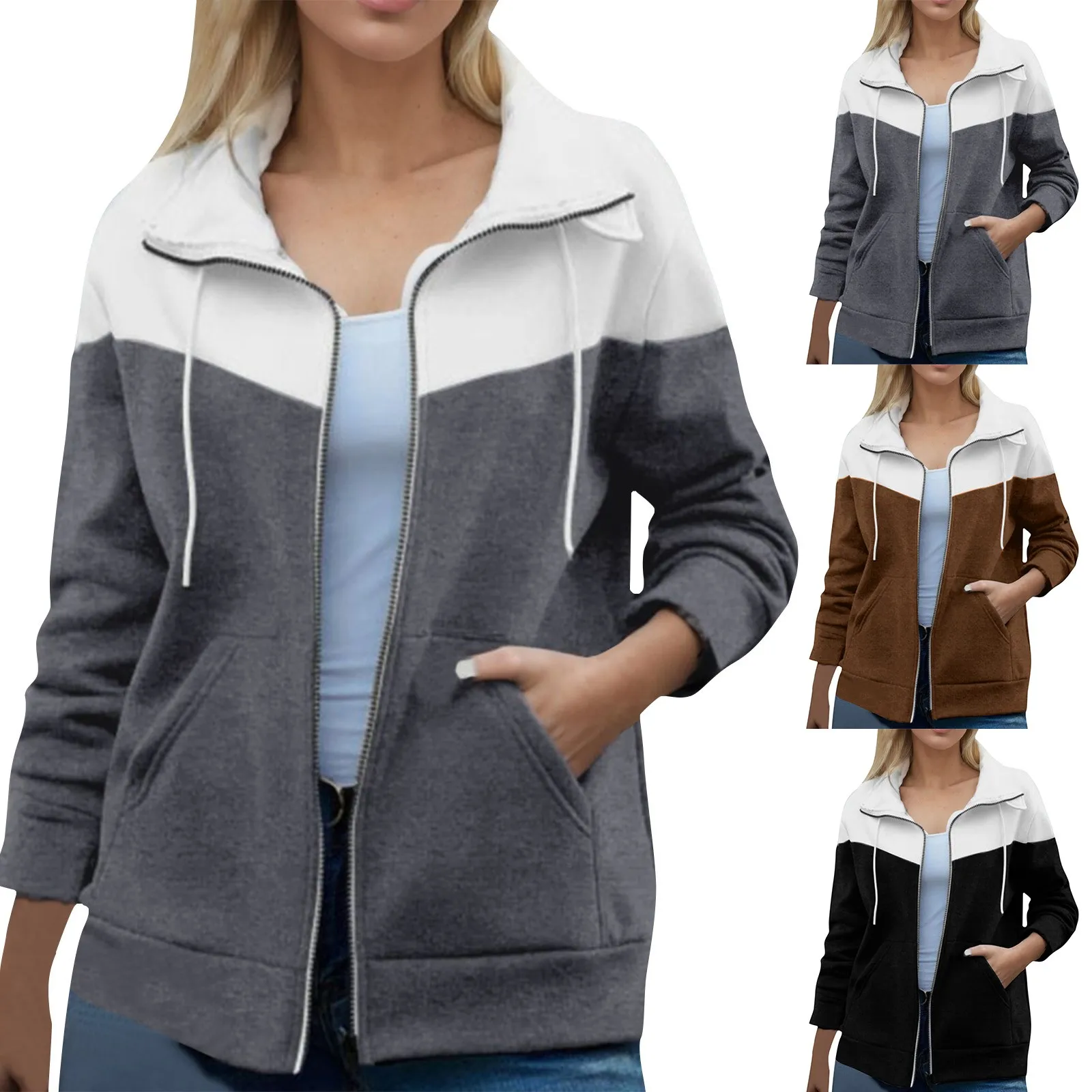 Women Zip Up Casual Fashion Hoodies & Sweatshirts Teen Girl Long Casual Jacket And Pants Set for Women Women Dress Jackets