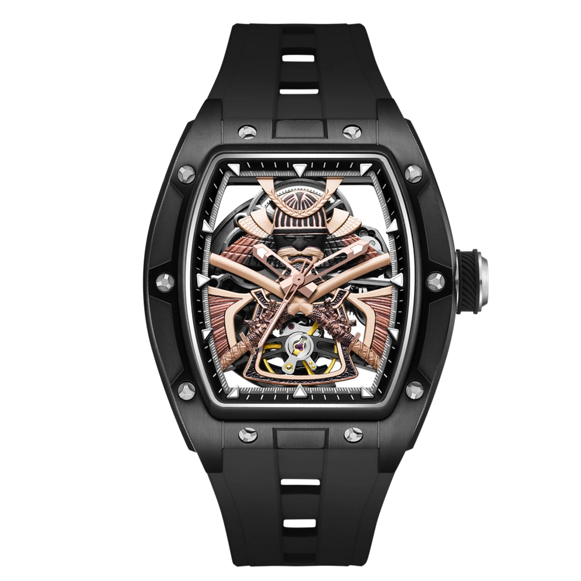 

Новые мужские механические часы, роскошные полые наручные часы с автоматическим механизмом, корпус из нержавеющей стали, водонепроницаемые часы 9198-5