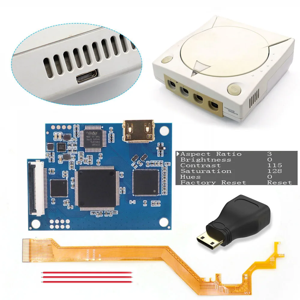 For SEGA DC Digital HDMI MOD Kit Digital to Digital 1080P HD