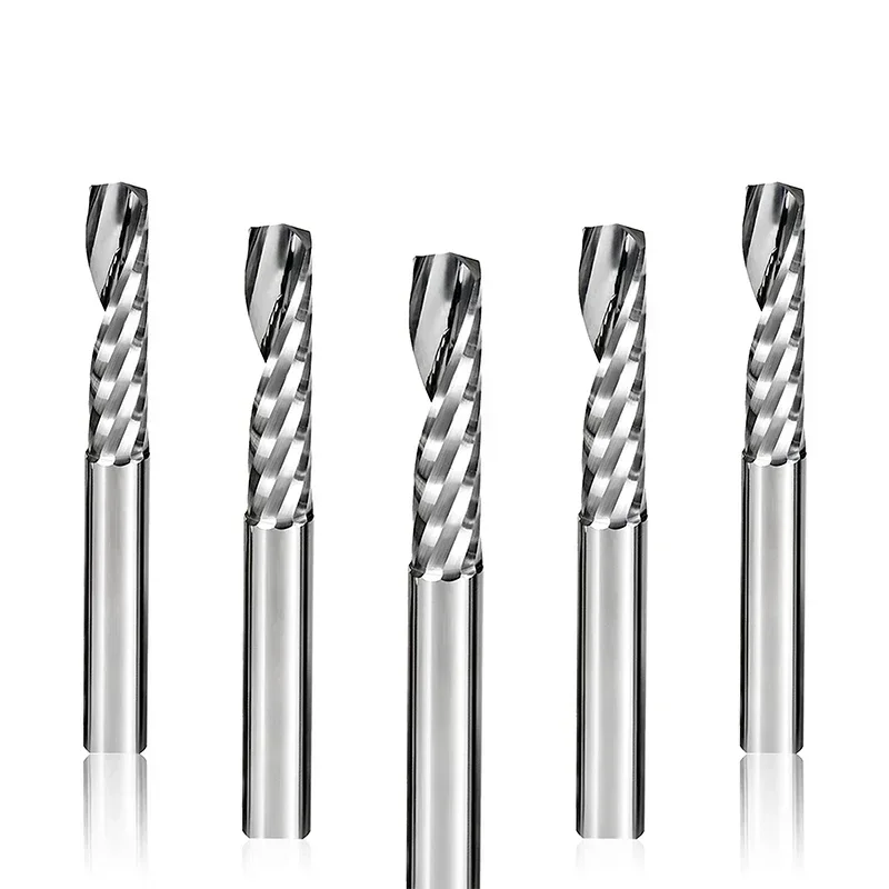 10Pcs/Lot 5A Premium-Grade Single Flute Up Spiral Milling Cutter - Mata Bor Router Karbida CNC untuk Akrilik PVC MDF Kayu