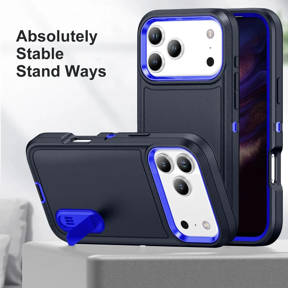 

Case for IPhone 17 Air 16 11 13 12 14 15 Pro Max XS XR 8 Plus Heavy Duty Shockproof Anti-Scratch Protective with Kickstand Cover