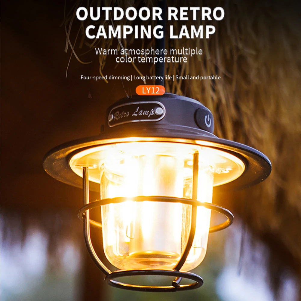 

Portable Lanterns Retro Usb Outdoor Led Camping Light Searchlight Hanging Tent Light Work Lamp With Handle