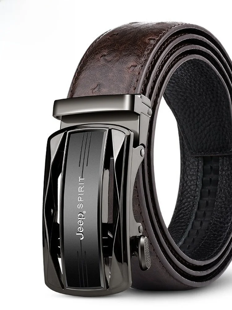 ジープスピリットメンズレザーベルト自動バックルカジュアル高品質トップレイヤー牛革高級ビジネスジーンズウエストベルト