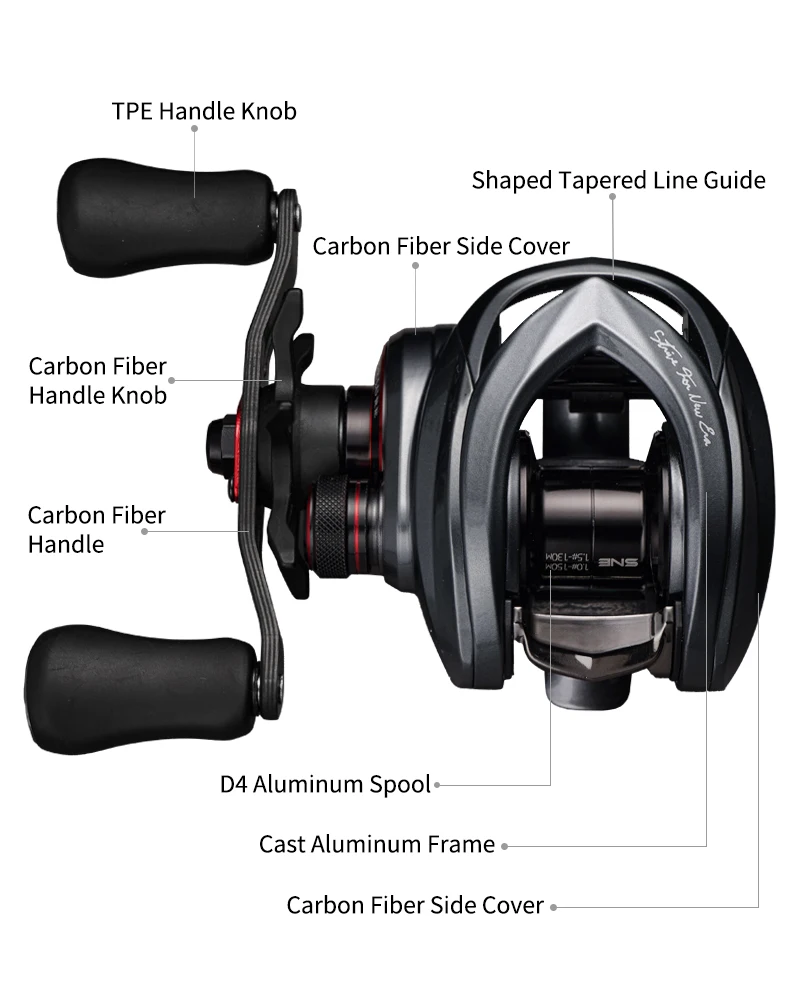 PURELURE ZANA 139 g Rahmen aus Aluminiumlegierung, gegossen wie niedrig, 3,5 g Baitcasting-Rolle, 5,8 g Spule, 7,6 Verhältnis, 4 kg Zugkraft, Süßwasser, Salzwasser – Detail 16