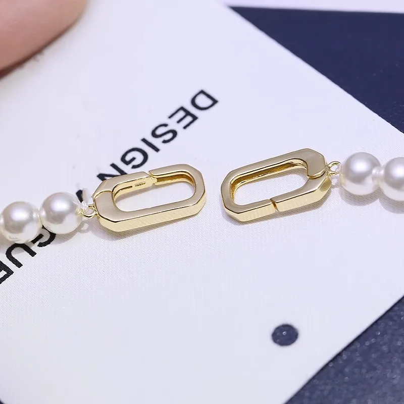 MeiBaPJ 5-6mm Round Real Natural Freshwater Pearl Beads Necklace 925 Sterling Silver Clasp Fine Wedding Jewelry for Women