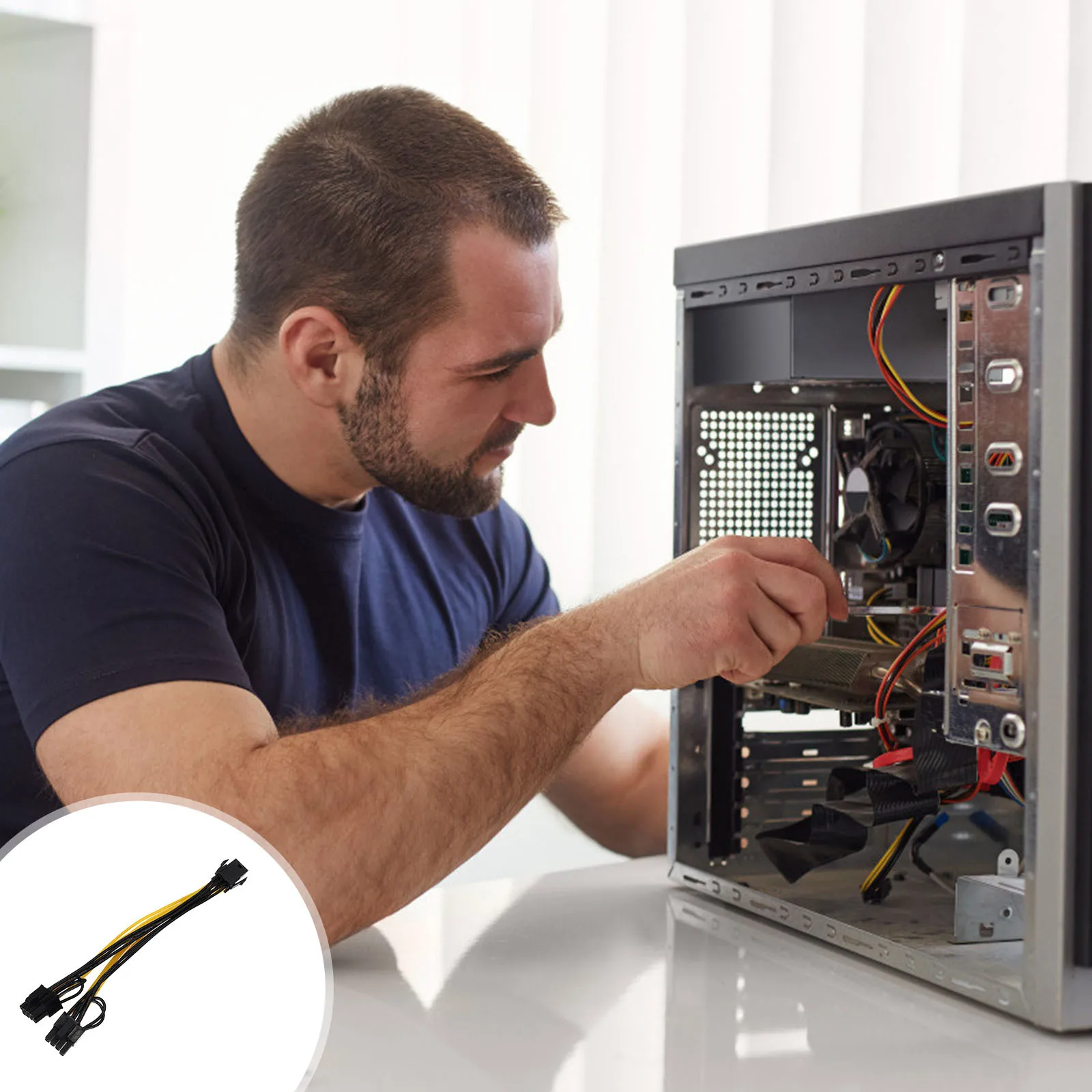 

Gpu Extension Cord 6Pin To 8Pin Graphics Card Splitter High Temp Resistance Stable Performance Easy Installation Power