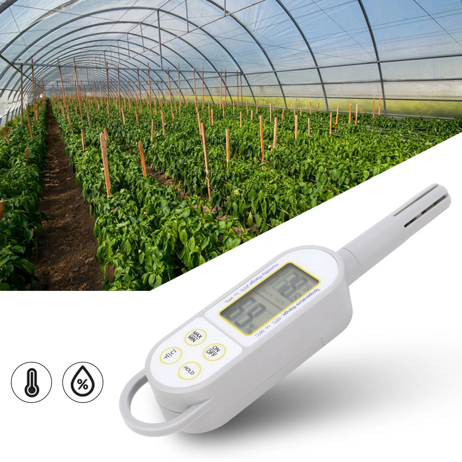 Indoor Temperature Humidity Meter Digital Dry Wet Thermometer Handheld Hygrometer With Battery