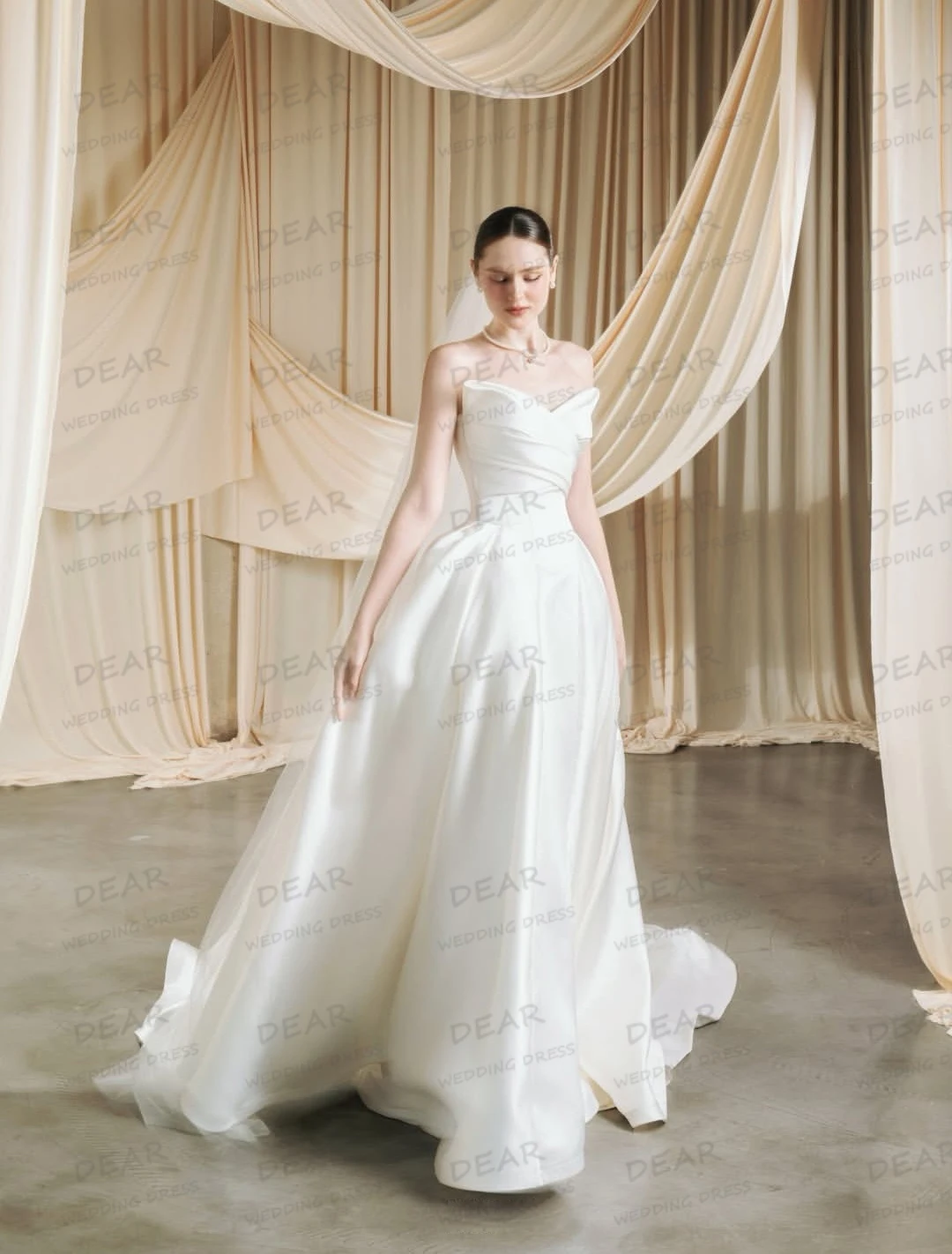 Simple Sweep Train Wedding Dresses Sexy Women Sleeveless Satin A Line Boat Neck Bridal Gowns Formal свадебное платье Customized
