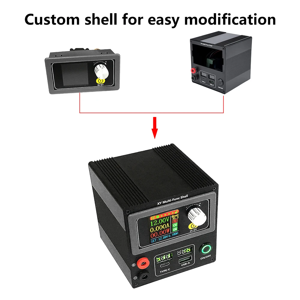 DC CNC Stabilizer Power Supply Full Protocol Fast Charging Power Module Voltage Regulator Switch DIY Regulated Power Shell Kit