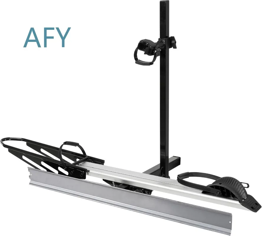 Portabicicletas individual para enganche con rampa para bicicleta eléctrica, para camión, remolque, RV, SUV, capacidad de 100 lb, portabicicletas de alta resistencia