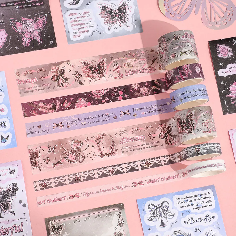 Silvering Butterfly Scrapbooking Kit With Notebook Stickers Pens Accessories For Journaling Students Scrapbook Stationery