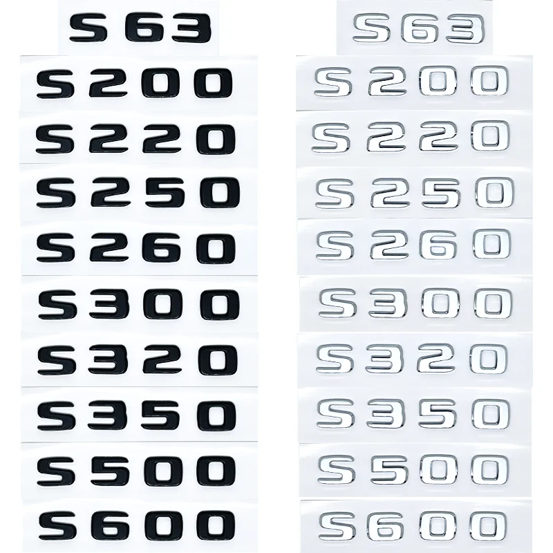 Logotipo de letters para maletero de coche, insignia con emblema, pegatina para Mercedes Benz Clase S W222 W223 S300 S350 S400 S5