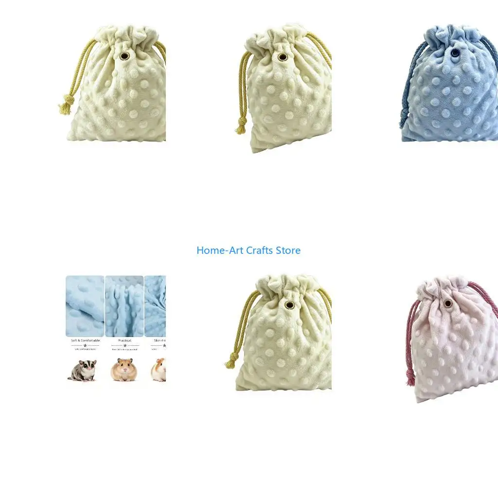 Y3NA Warm Small Pet Carriers Bag with Plush and Drawstring Design, Sleep for Sugar Gliders Hamsters, Rest Nest for Daily Use