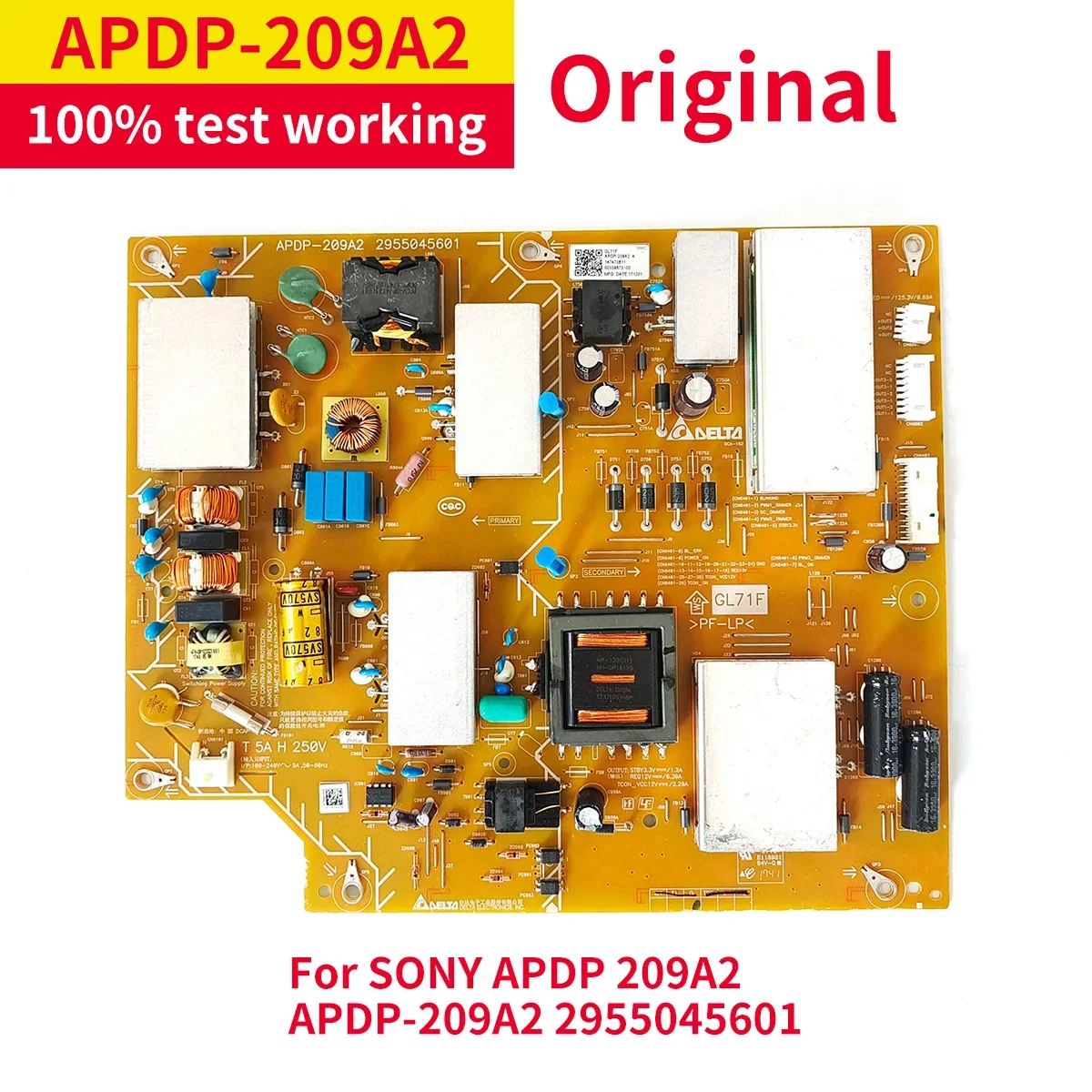 Original 100% Test Working Good Quality APDP-209A2 2955045601 Power Board Support for SONY APDP 209A2 TV Repair Parts