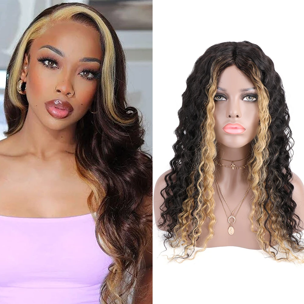 

Water Wave T Lace Front Human Hair Wigs PrePlucked Brazilian Deep Wave Lace Frontal Wig with Baby Hair Colored Human Hair Wig