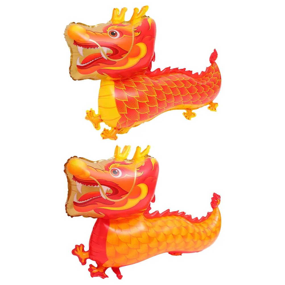 

2pcs Dragon Balloons Chinese New 2024 Large Foil Birthday Party Supplies Spring Festival Decoration Year Of The Dragon Lunar New