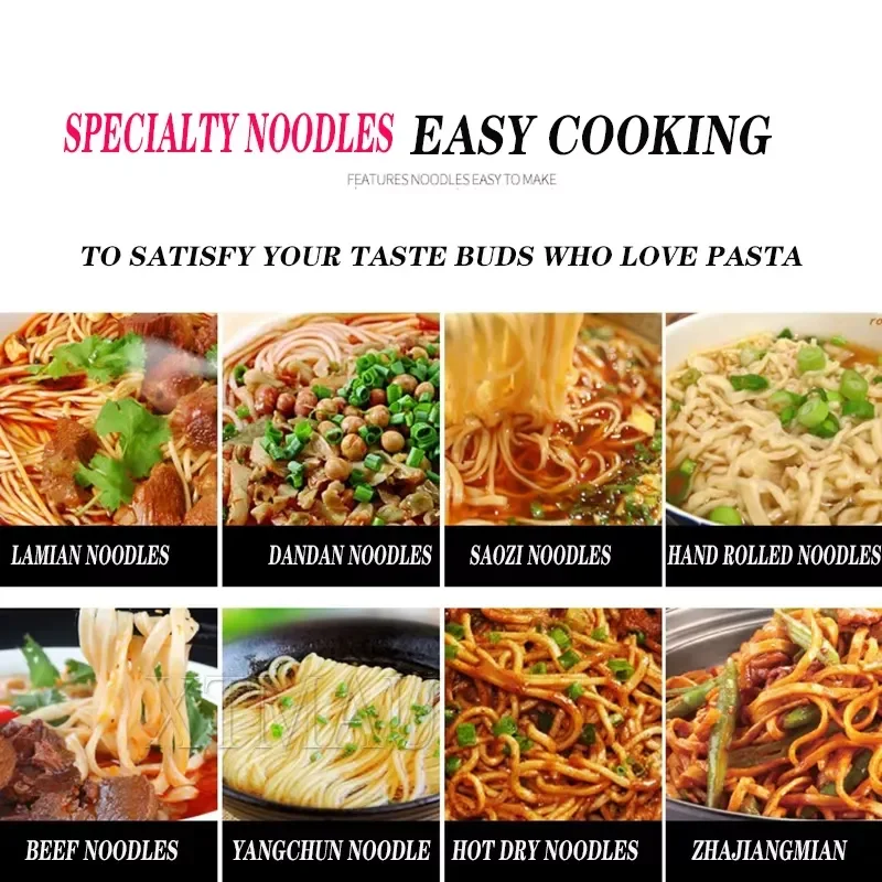 2026 Latest 750W 220mm Wide Commercial Electric Noodle Press Machine Stainless Steel Pasta Maker Automatic Dough Roller