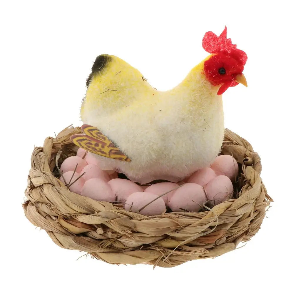 Decorative Animals Ornaments Realistic Chick Model Miniature Decoration for Garden and Backyard