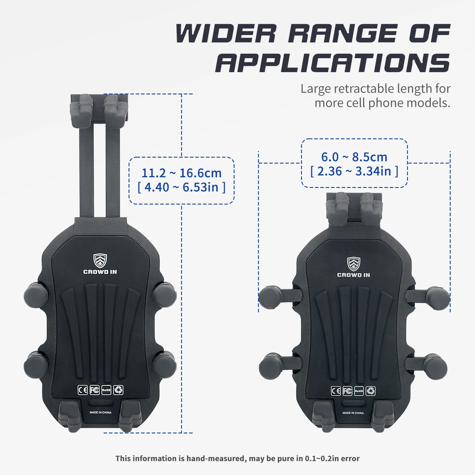 Supporto per cellulare Supporto per moto nero Specchietto retrovisore per telefono Supporto per telefono cellulare in metallo in lega per moto