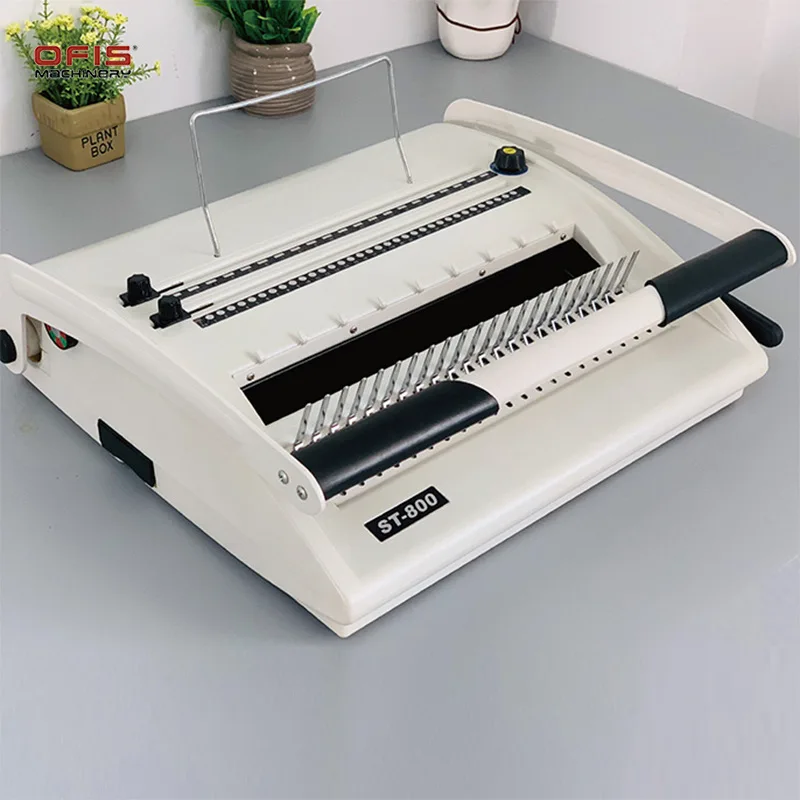 ST800 ZEQUAN Manual Multi-functional Glue Ring Binding Machine 3-in-1 Clasp Strip Comb Type Iron Ring Shared Hole Machine