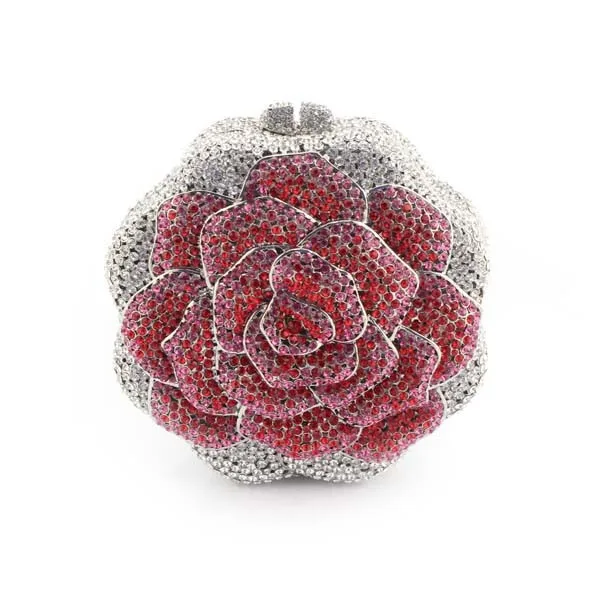 Rhinestone Bag Three-dimensional Flower Handmade Diamond Dinner Clutch Women's Evening Bags Carteras Para Mujer Ladies Hand Bags